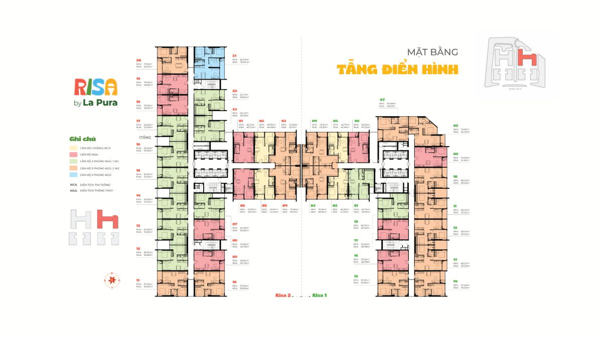 Mặt bằng la pura tầng 4-10
