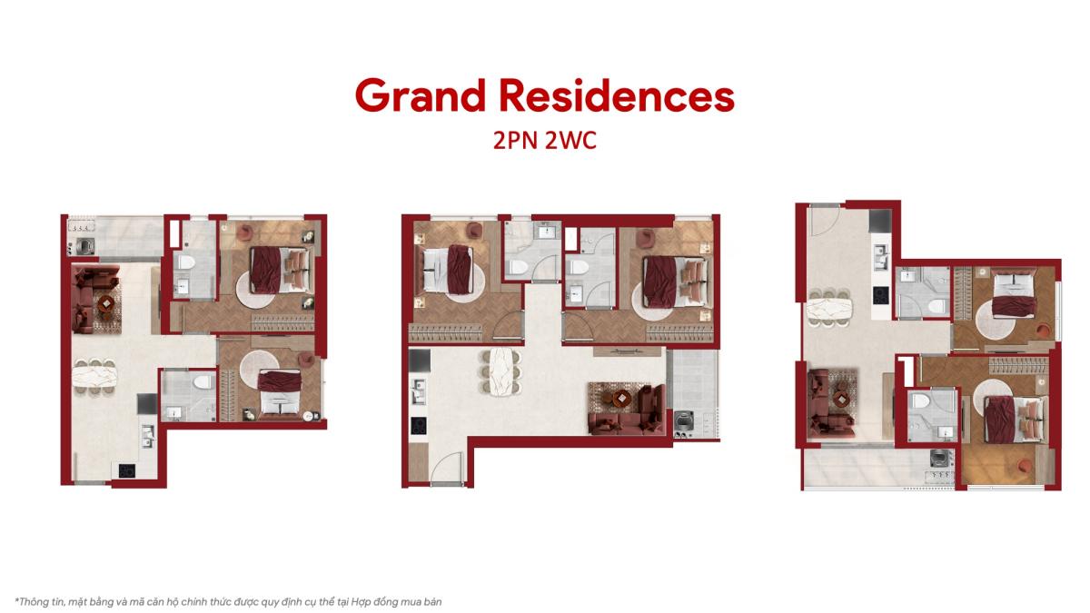 Layout căn hộ 2PN - 2PN